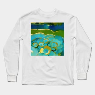 Gilded Flowers by a Lake Long Sleeve T-Shirt